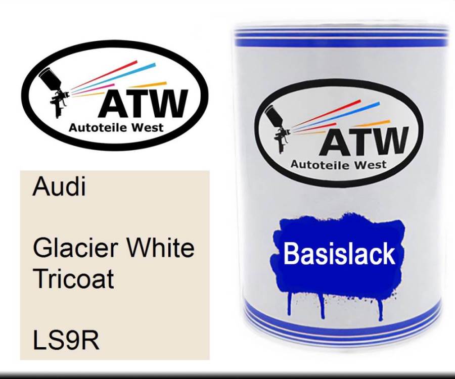 Audi, Glacier White Tricoat, LS9R: 500ml Lackdose, von ATW Autoteile West.